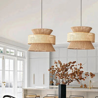 Japanse Geweven Rieten Wabi-Sabi Hanglamp