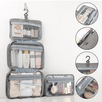 Travelique Reiskosmetik Organizer | Compact & Waterafstotend | Met 4 vakken & 360° haak | Voor dames & heren