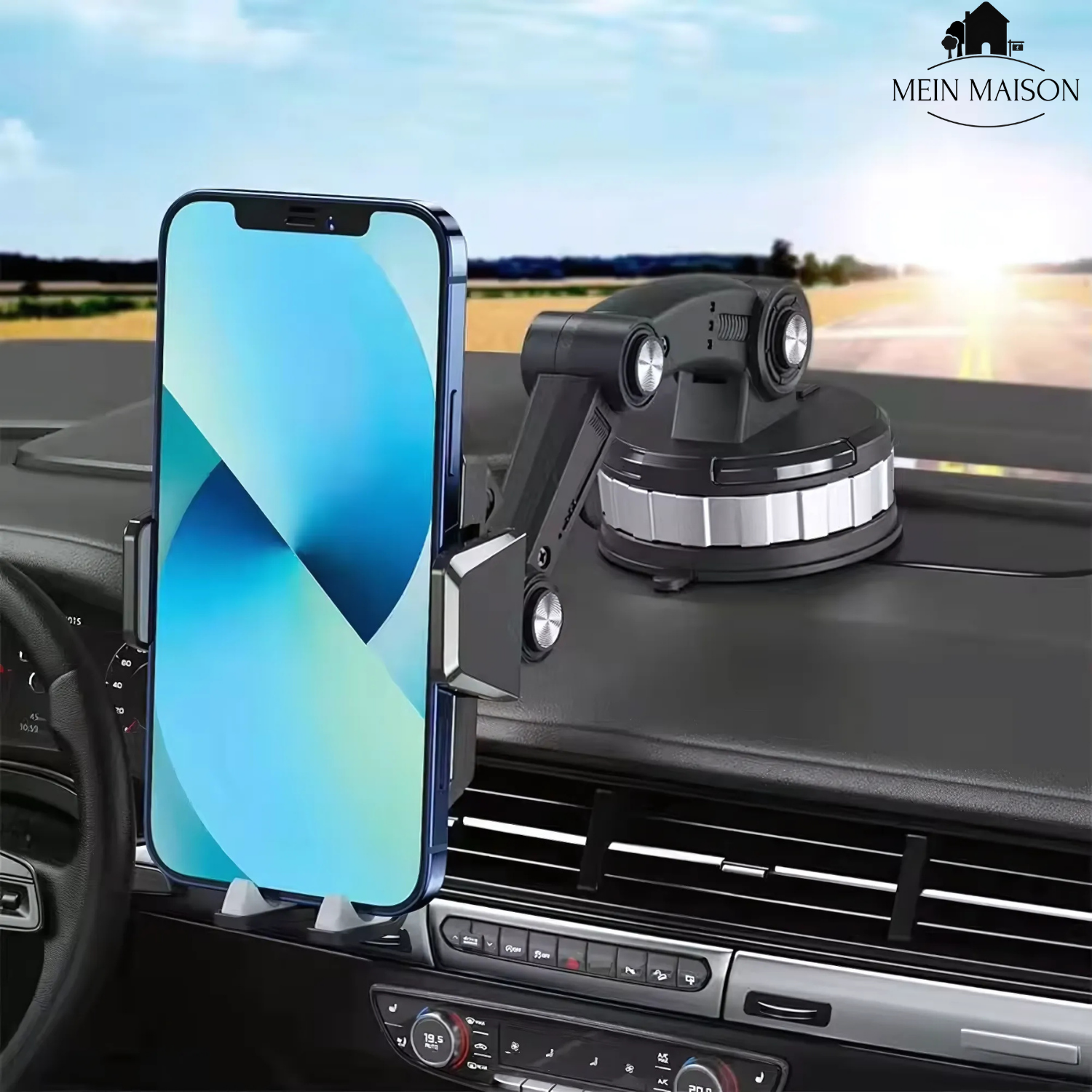 Handyhouder Auto GripTech | Sterke Zuigkracht | 360° Rotatie | Eenvoudige Bediening met Één Hand
