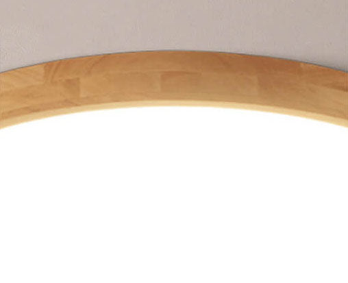Ronde LED Plafondlamp met Houten Frame