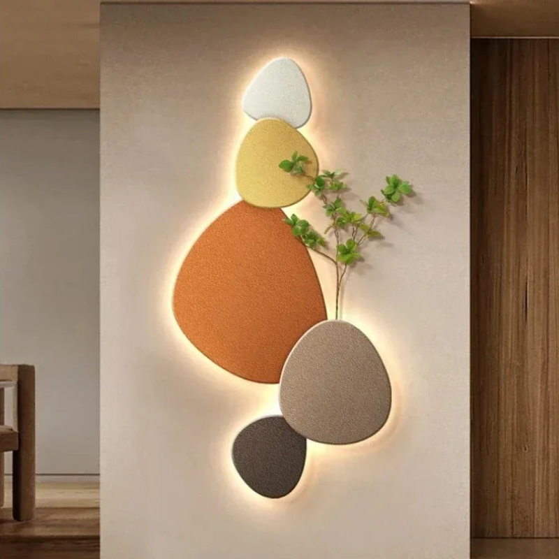 Moderne Wandlamp met Organisch Ontwerp en LED Verlichting voor Interieurs