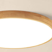 Ronde LED Plafondlamp met Houten Frame