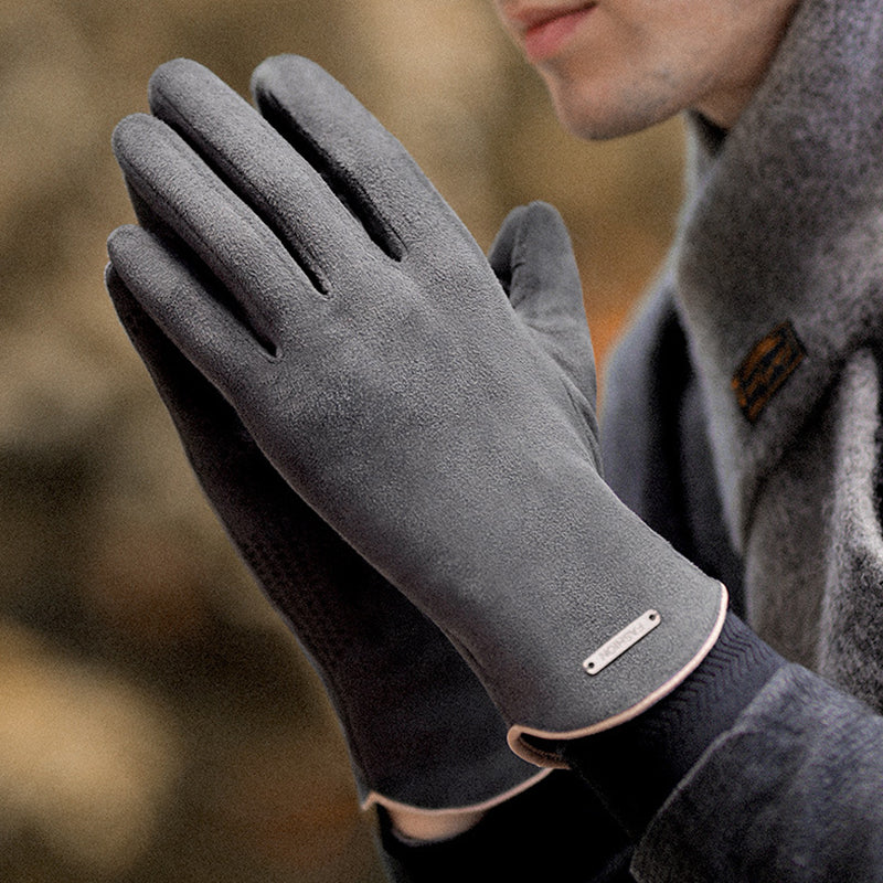 Koudbestendige suède handschoenen