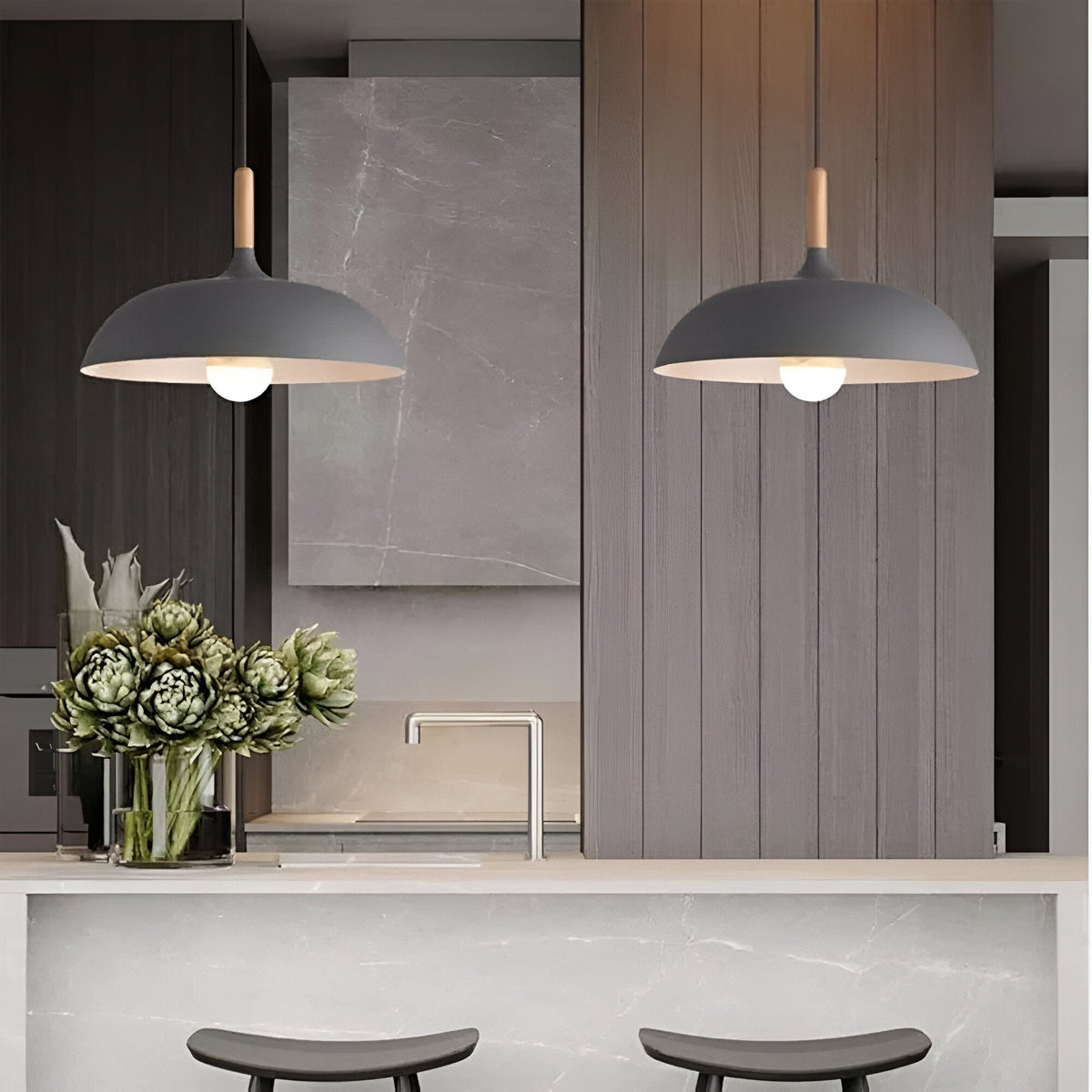 Noordse Stijl Houten IJzeren Kunst Hanglamp