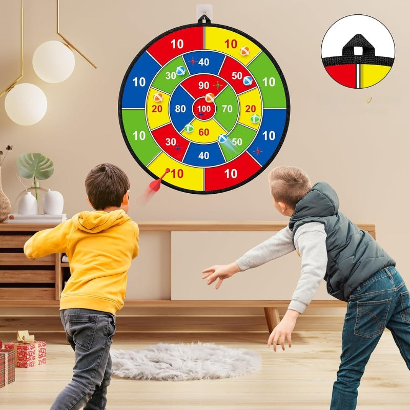 SkillDarts - Groot dubbel dartbord voor kinderen met plakkende ballen en schietspellen