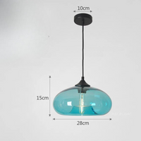 Tristara - Vintage Hanglamp van Gekleurd Glas