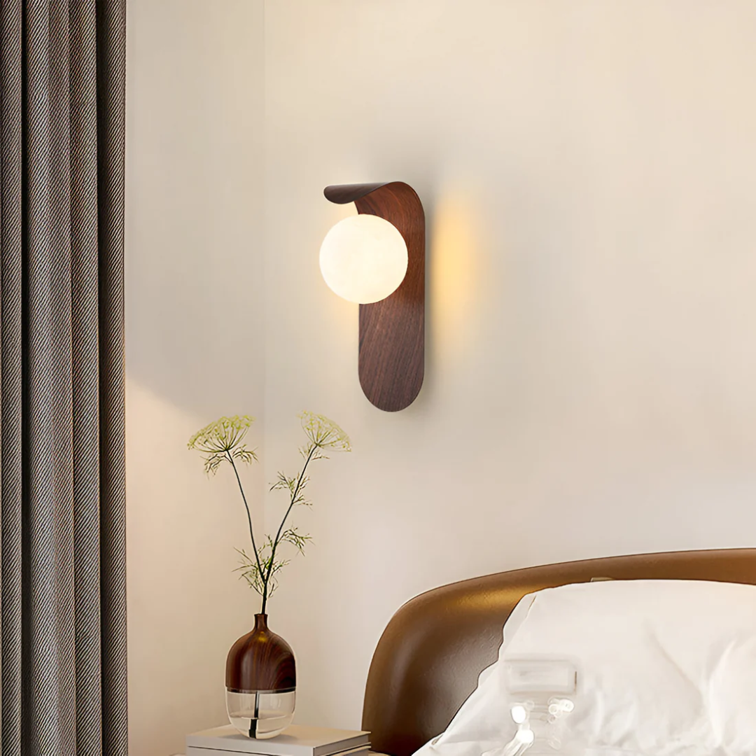 Scandinavische Houten Globe Wandlamp LED 1-Licht