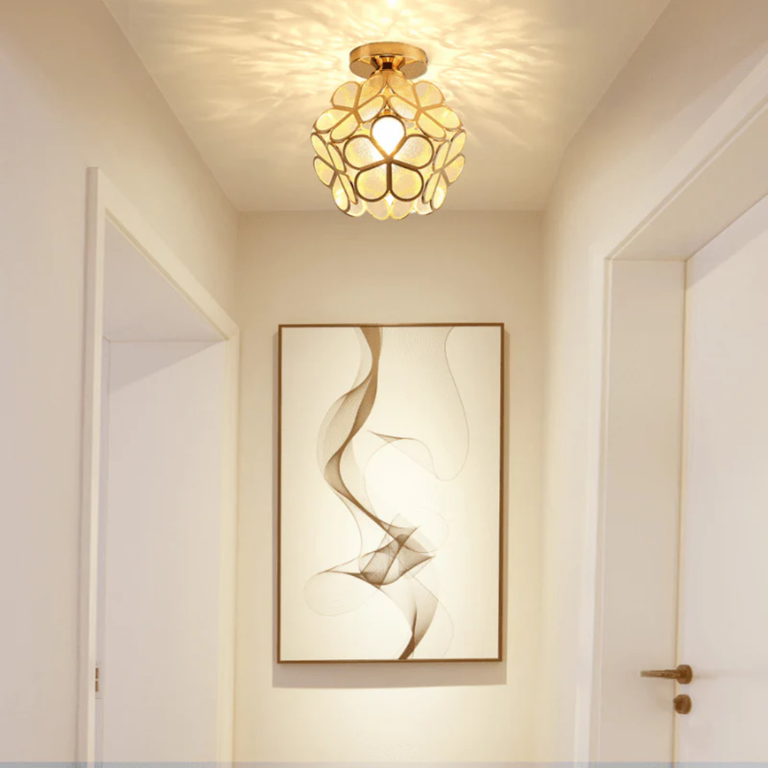 Zyvia - Luxe Glazen Bloemen Plafondlamp
