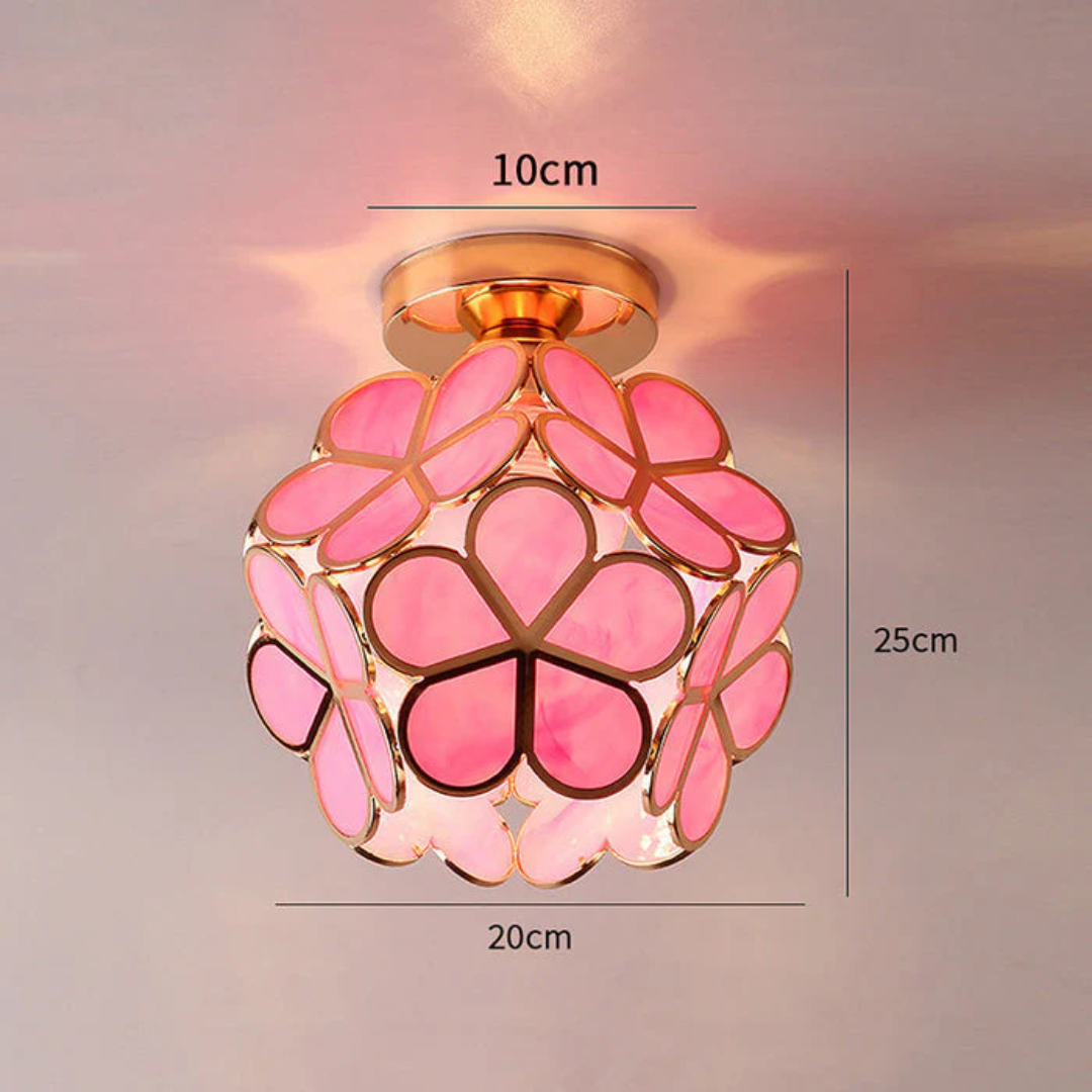 Zyvia - Luxe Glazen Bloemen Plafondlamp