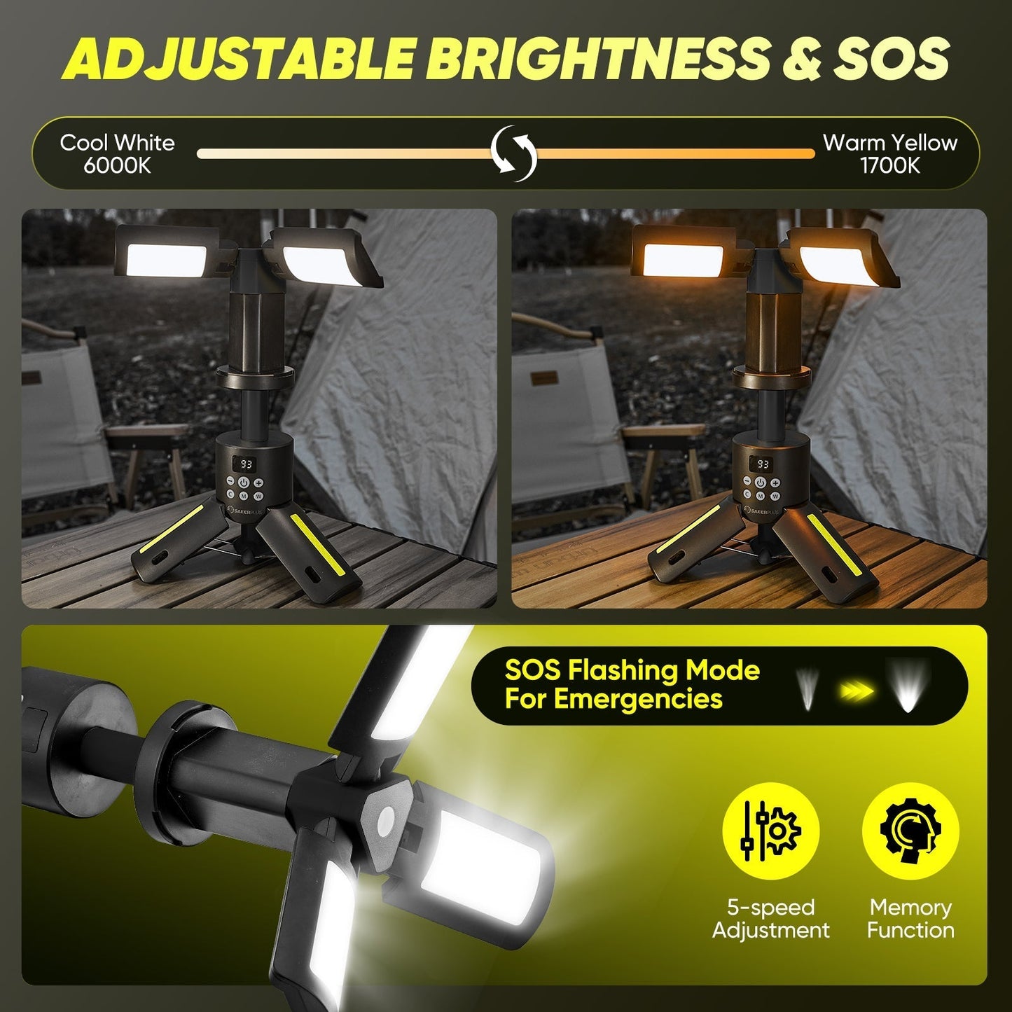 Brehn | SakerPlus Telescoop Campinglampen met Standaard