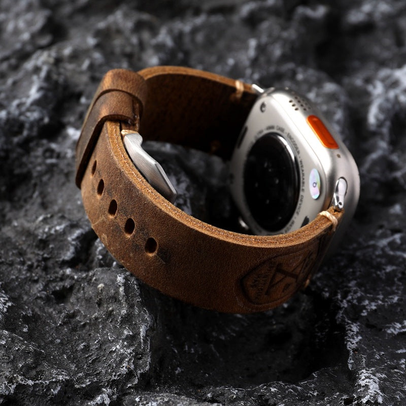 Handgemaakt Vintage Leder Apple Watch Band