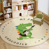 PrestigePaws Pluizig Cartoon Tapijt | Animal Motif Round Carpet for a Comfortable Room