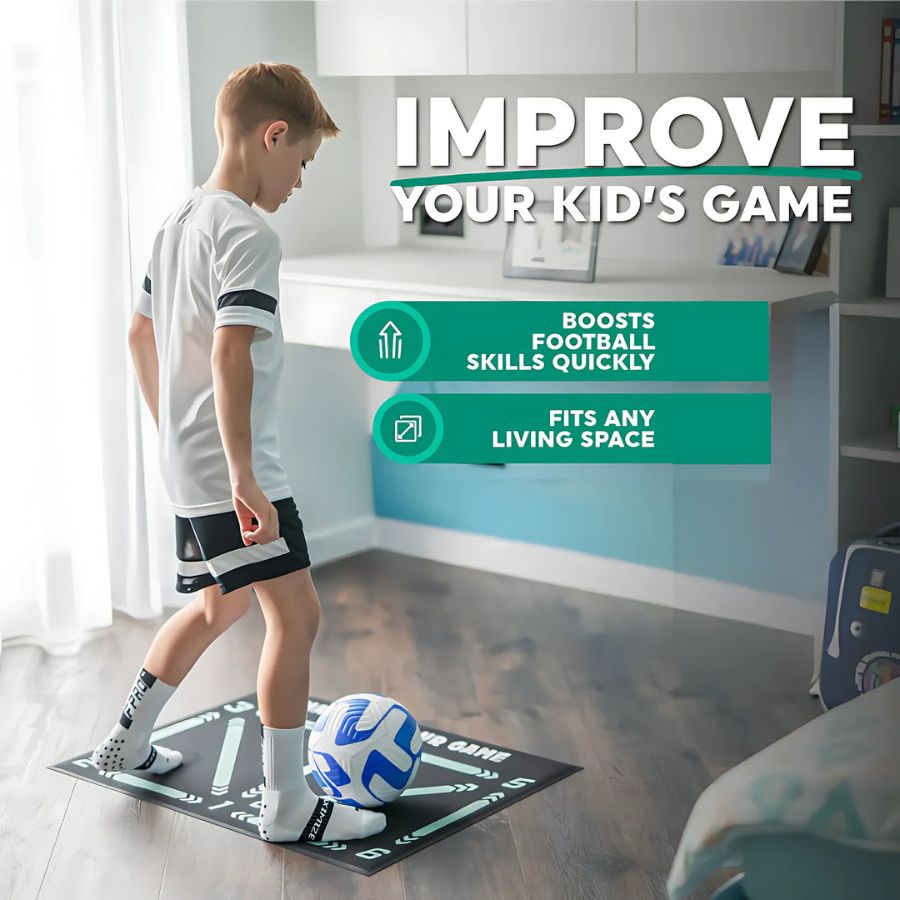 Voetbal Pro Trainingsmat | Antislip, 2x2m Ruimte voor Vaardigheidsverbetering en Thuistraining