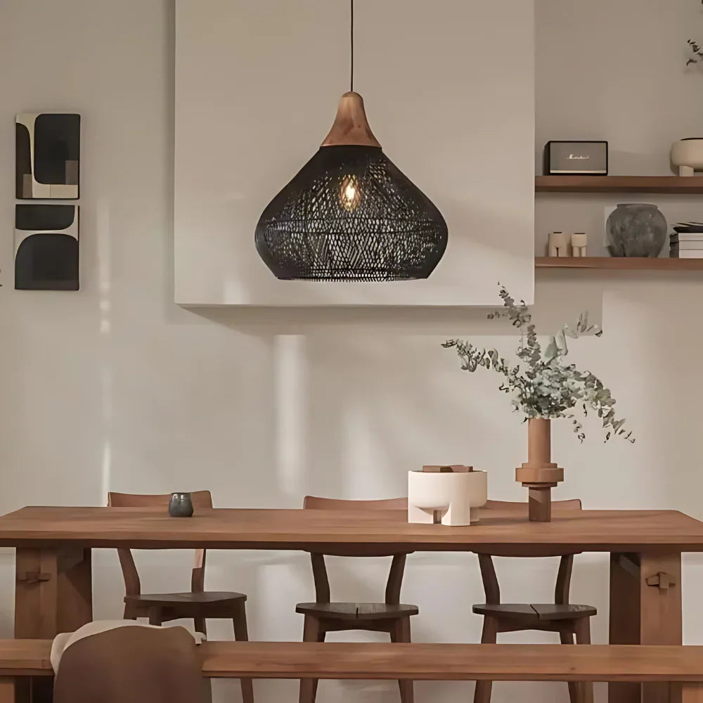 Boho Stijl Rieten Hanglamp