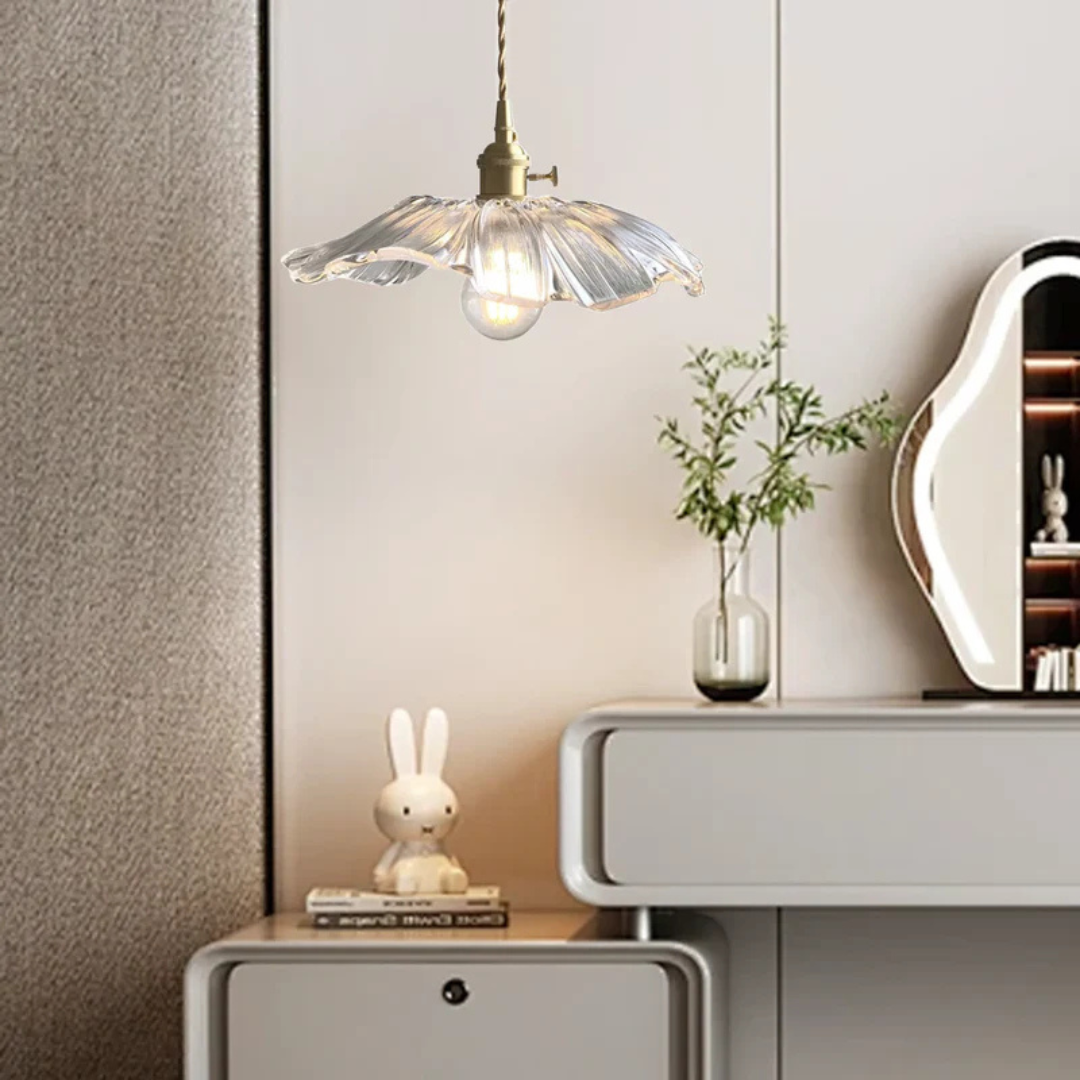 Myloq - Retro Lotus Glazen Hanglamp