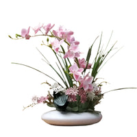 OrchidElegance kunstmatige orchideensortiment – Levensecht bloemenarrangement in een moderne vaas