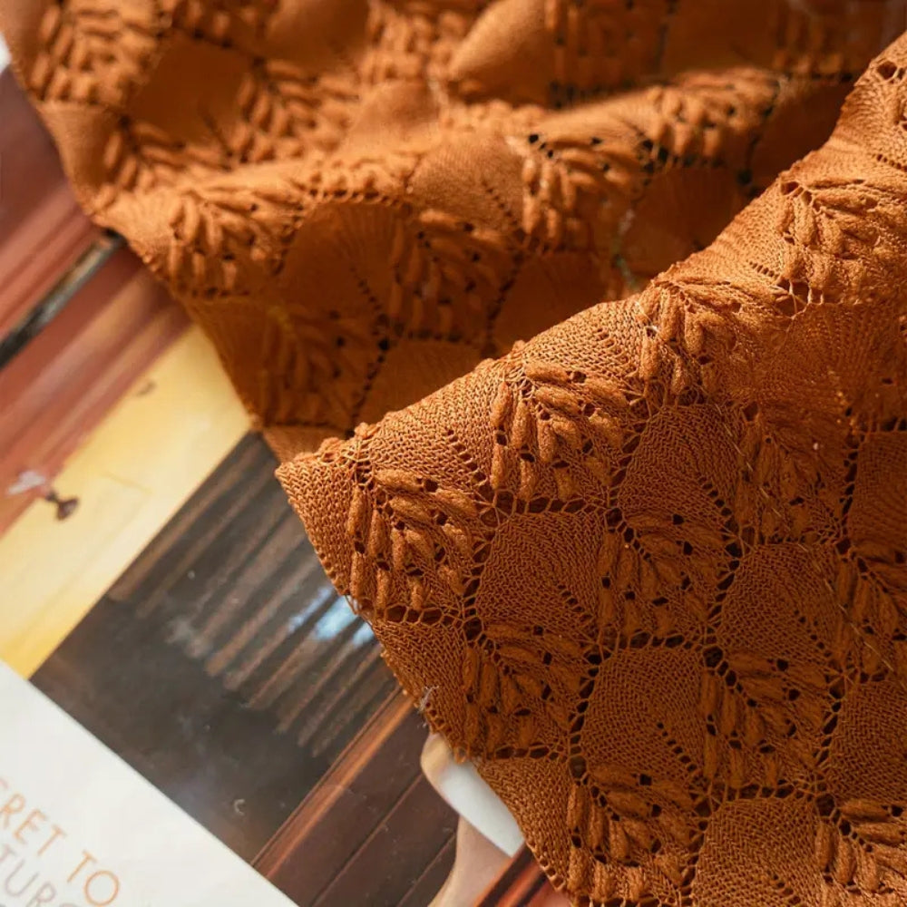 Amber Glow Boho Haakgordijn