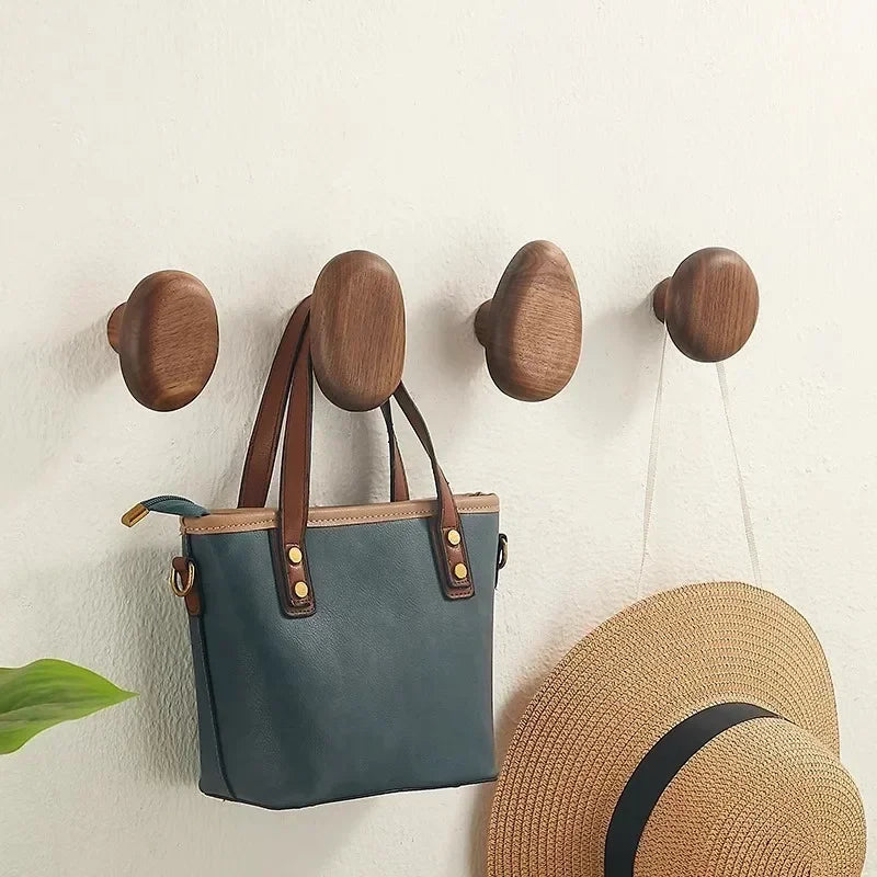 Houten Wandhaken Set Ronde Vorm Wandgemonteerde Jashaken
