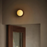 Noordse Minimalistische Natuurlijke Houten LED Wandlamp