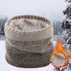 Warme wintersjaal | Gebreide fleece nekwarmer met dik kasjmier
