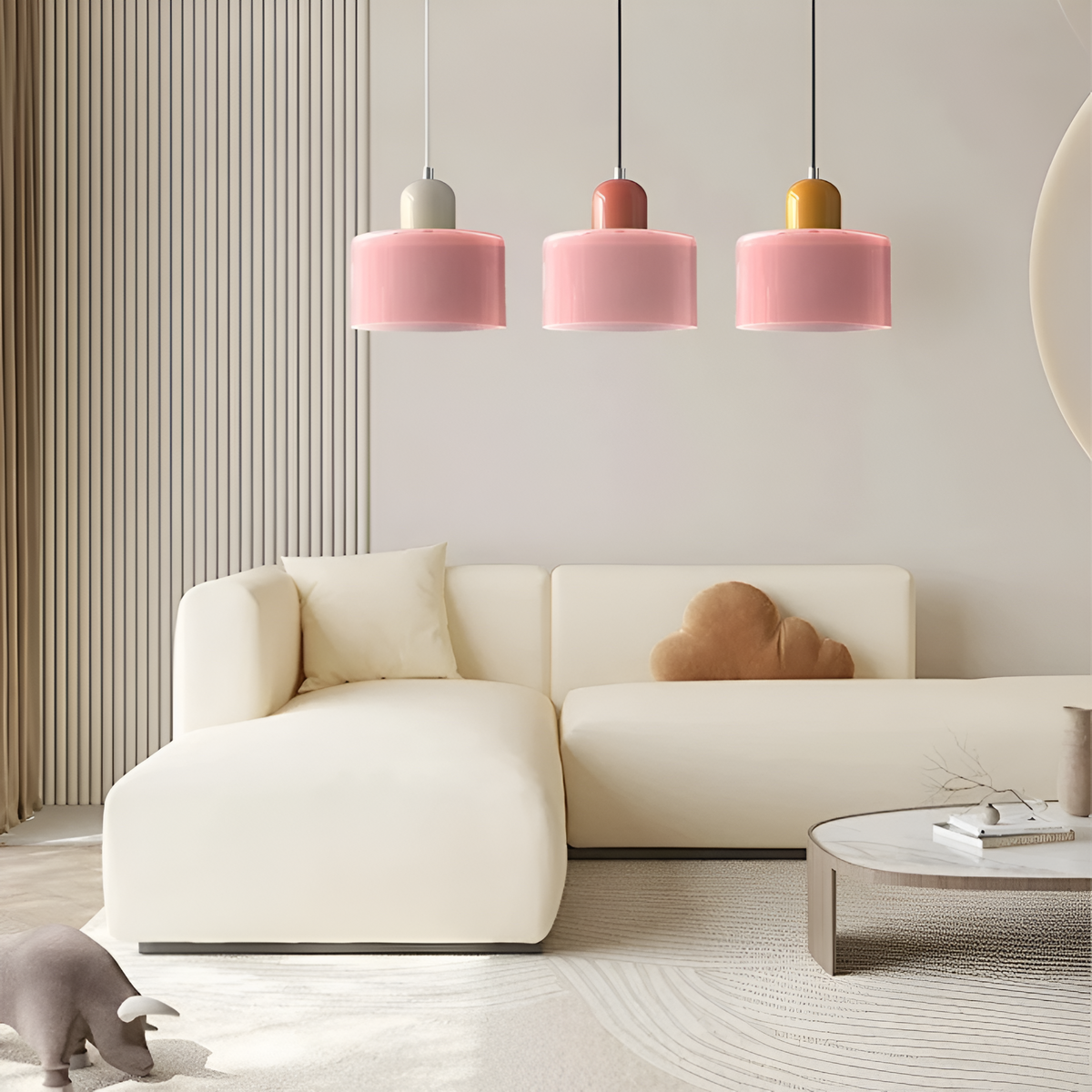 Nordic Iron Body Two-Tone Glass Pendant Light