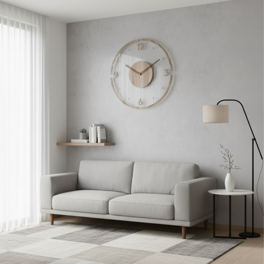 Nock Silent Design-Wandklok | Acryl & Hout