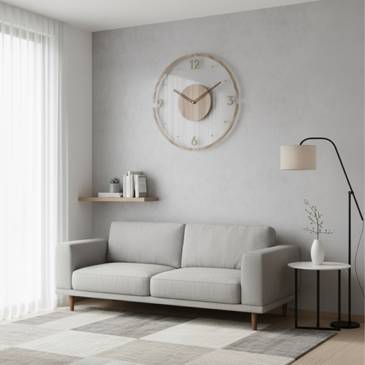 Nock Silent Design-Wandklok | Acryl & Hout