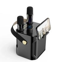 Skanto | Karaoke Bluetooth-luidspreker – 360° Surround Draadloze Subwoofer met Dubbele Microfoons