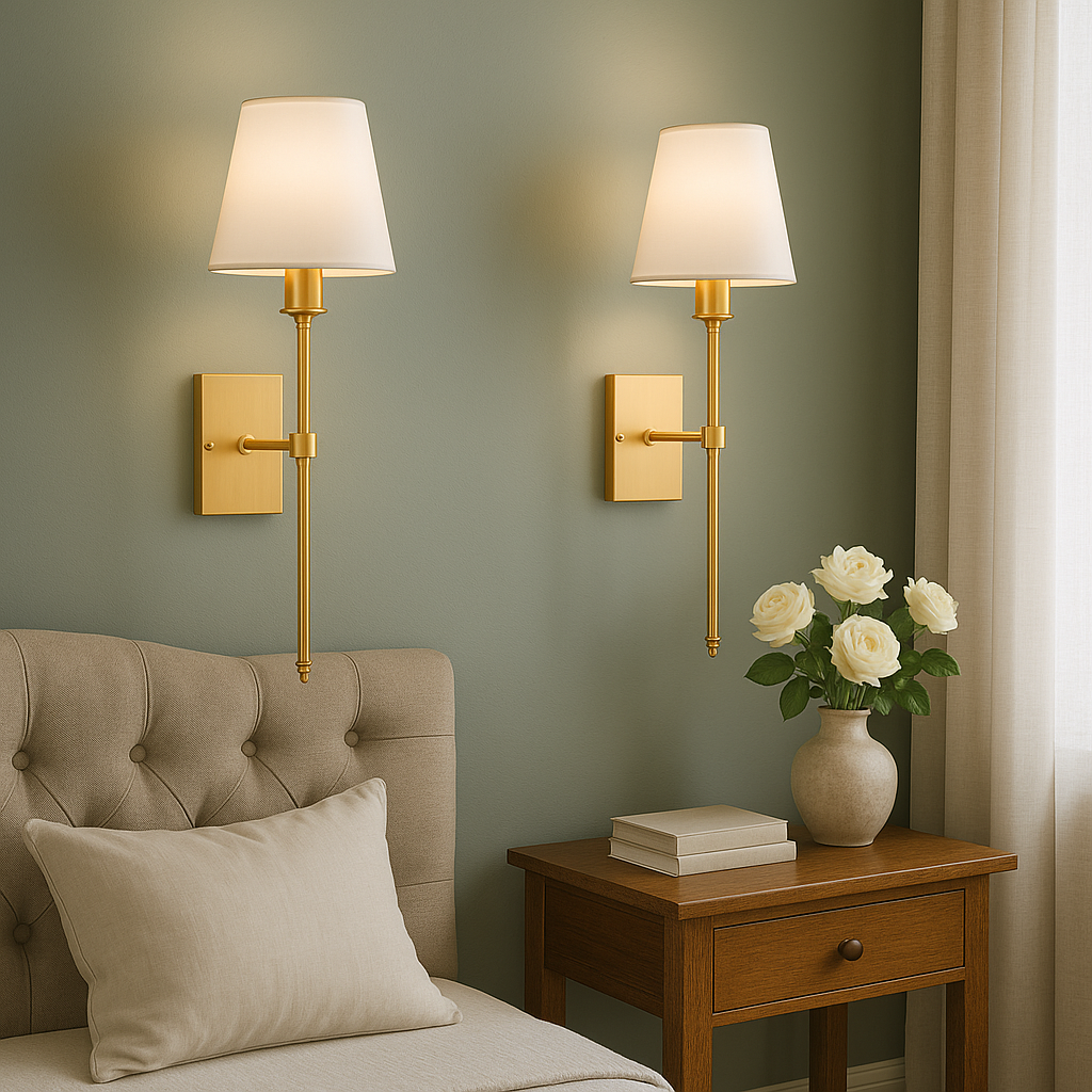 (2-delig) Wandlampen-set met kabel – Stijlvolle lampen voor verlichting boven een spiegel of bed