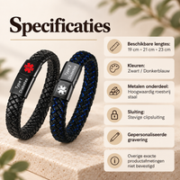 Custom AlertBand | Medische ID Armband voor Senioren met Dementie of Alzheimer