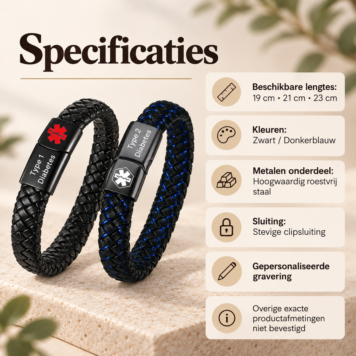 Custom AlertBand | Medische ID Armband voor Senioren met Dementie of Alzheimer