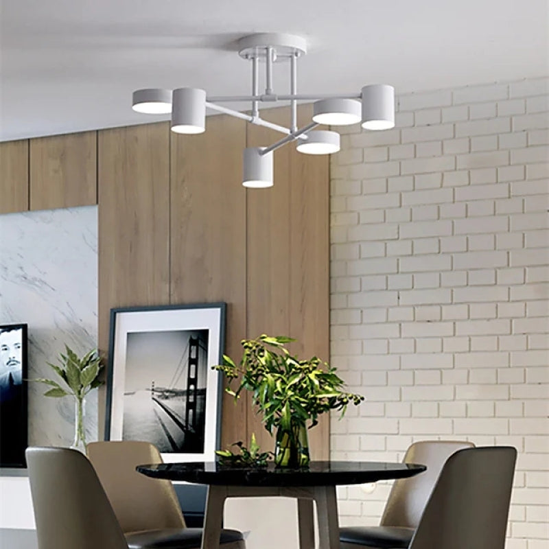 Quor LED Plafondlamp, Zwart/Wit/Goud 6 Koppen