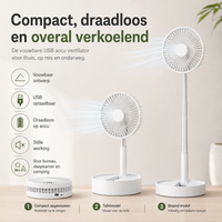 Vouwbare USB Accu Ventilator | Vouwbries