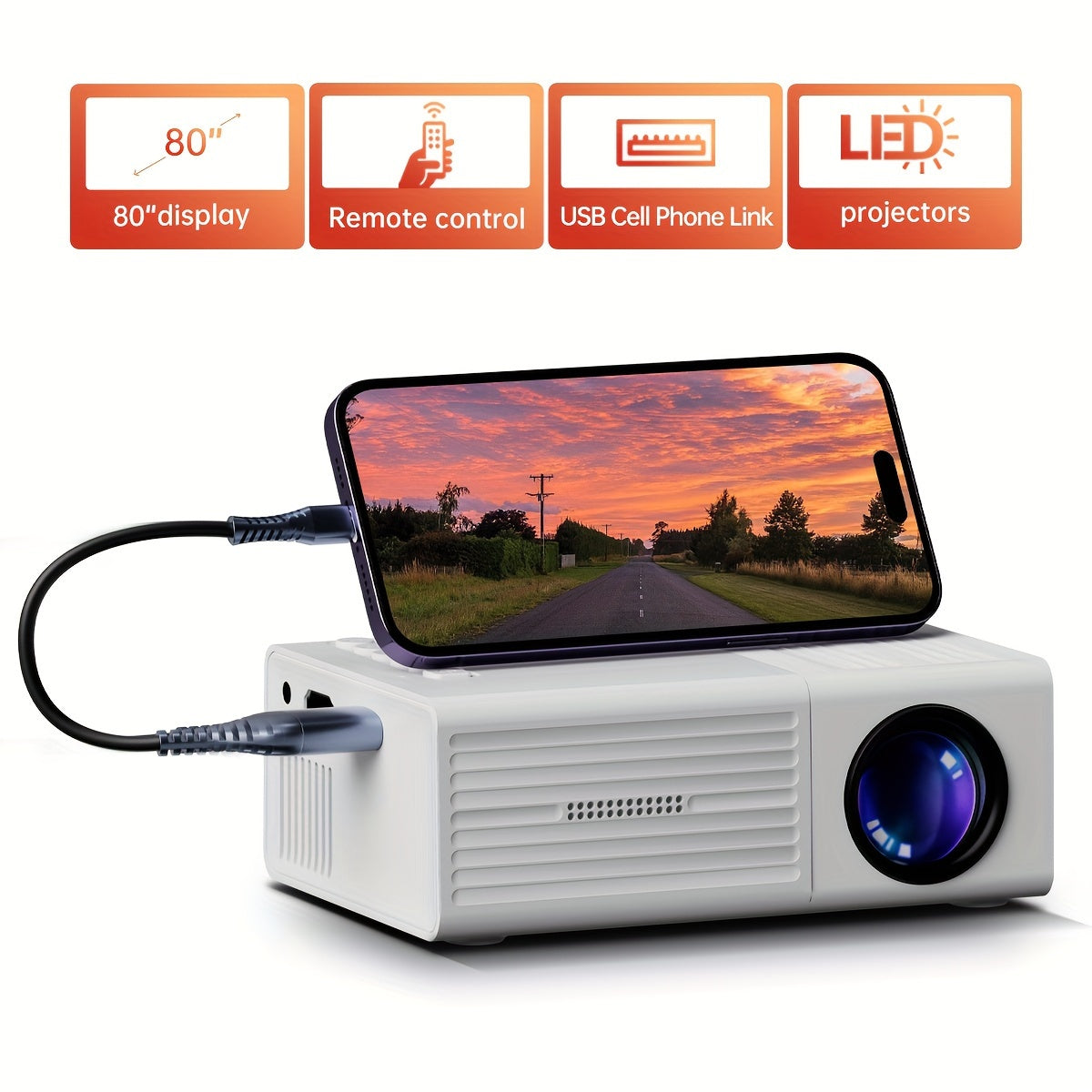 ClarityBeam Compact Mini Projector – Hoge Prestaties Beeldvorming in een Draagbaar Ontwerp
