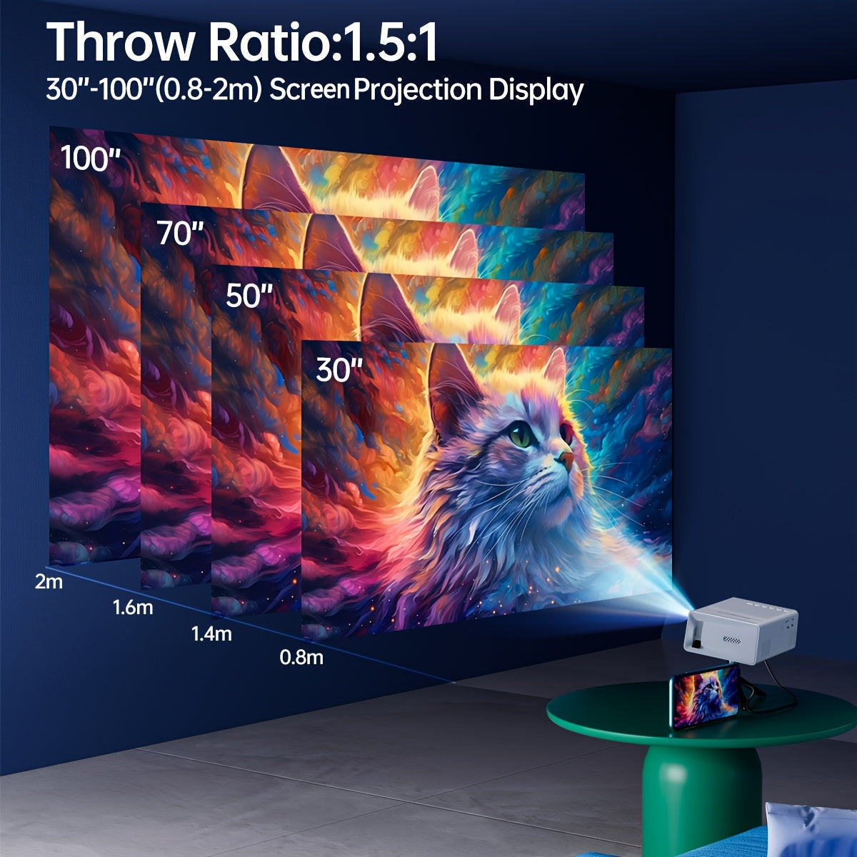 ClarityBeam Compact Mini Projector – Hoge Prestaties Beeldvorming in een Draagbaar Ontwerp