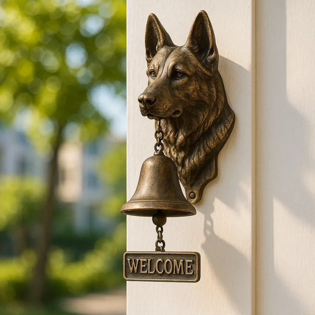 GuardianBell™ | Welkomstbel Duitse Herder — Symbool voor Bescherming & Gastvrijheid