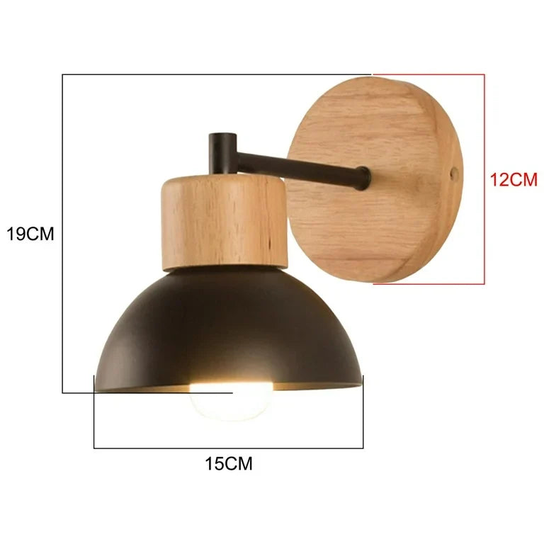 Noordse Hout IJzeren Schaduw Japandi Wandlamp