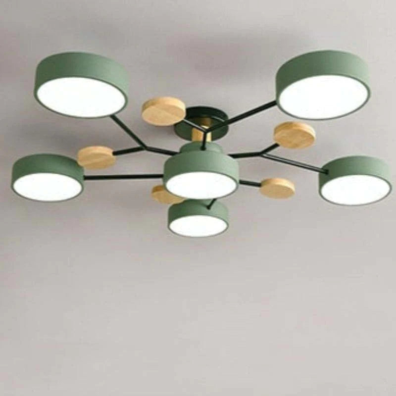 Muto Plafondlamp Hout Modern Rond LED Wit Slaap-/Woonkamer