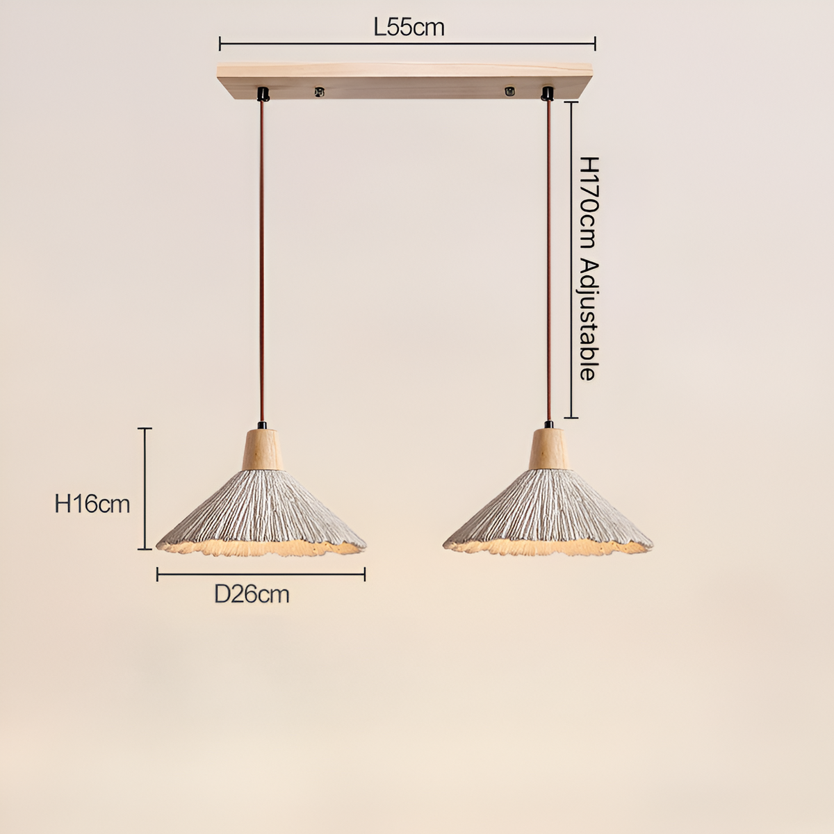 Crème Retro Wabi-Sabi LED Hanglamp