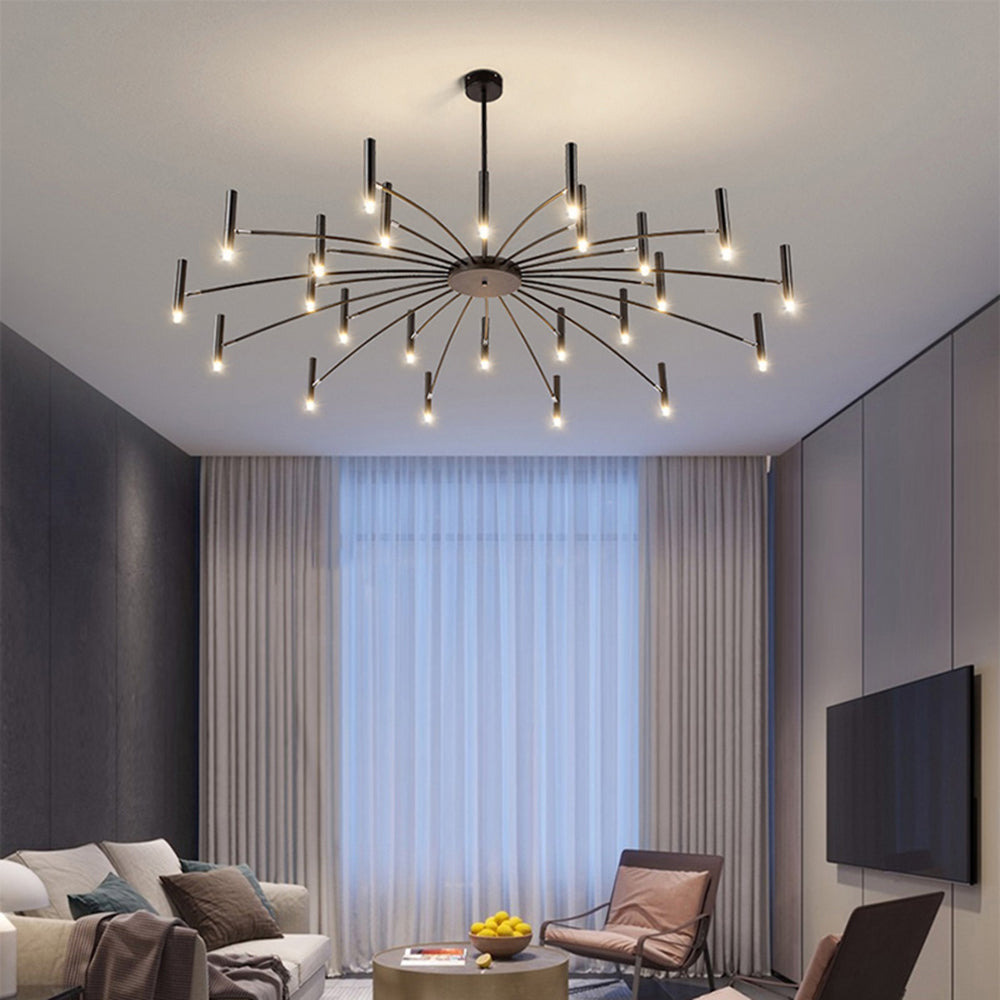 Arisha Moderne Geblazen Lineaire Metaal Meerdere Hoofd Chandeliers