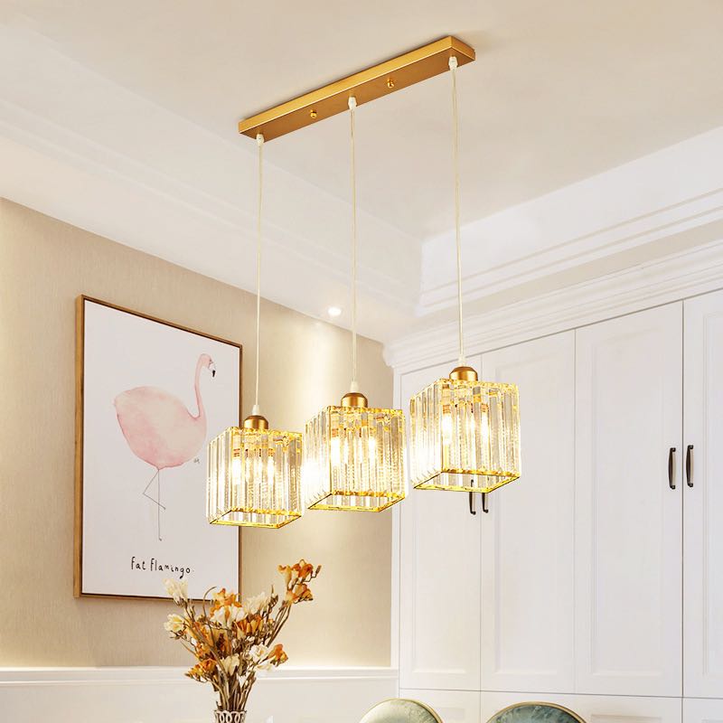 Vina Moderne Cluster Cilinder Glazen Hanglamp, Zwart/Goud