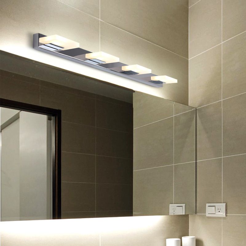 Arisha Design LED Wandlamp Vierkant Modern Metaal/Acryl Zilver Badkamer
