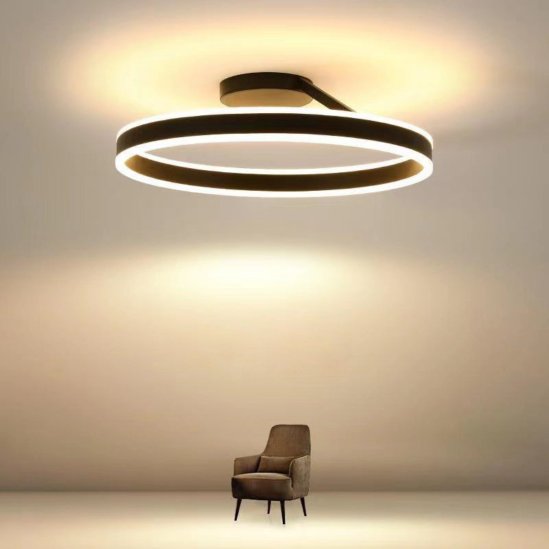 Arisha Plafondlamp Ring Modern LED Zwart/Wit Woonkamer Gang Metaal