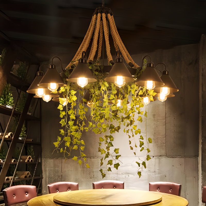 Arisha Retro LED Kroonluchter Zwart Metaal Restaurant/Bar/Woonkamer
