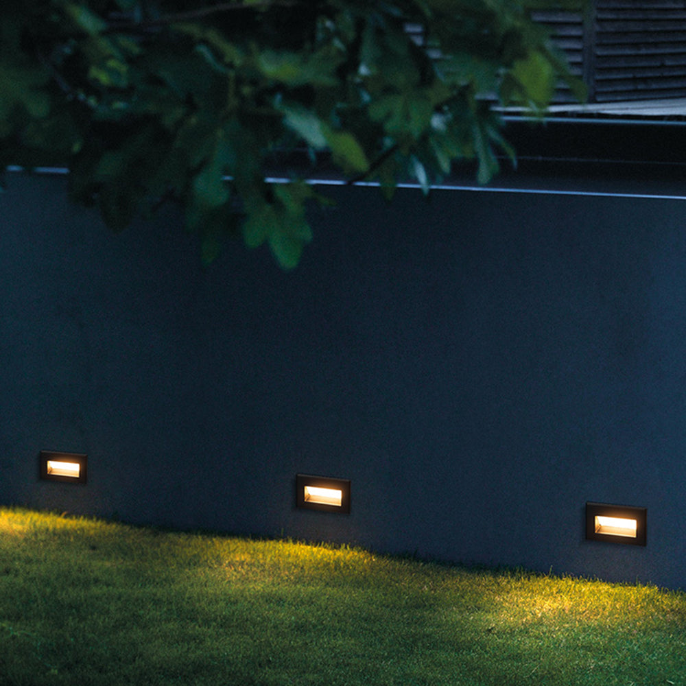 Ray Moderne Metalen Rechthoekige Buitentrap/Deck Licht, Zwart