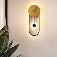 Arisha Nordic Klok Wandlamp, Goud & Zwart