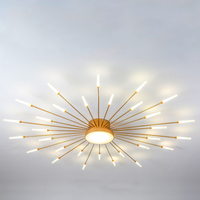 Wesley Plafondlamp Vuurwerk Lineair Modern Zwart/Goud