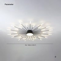 Wesley Plafondlamp Vuurwerk Lineair Modern Zwart/Goud