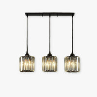 Vina Moderne Cluster Cilinder Glazen Hanglamp, Zwart/Goud