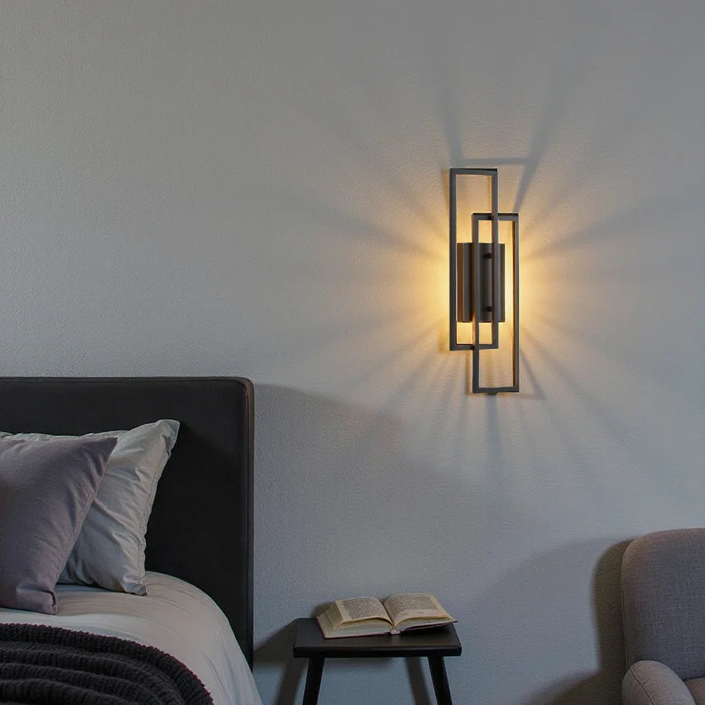 Wandgemonteerde LED-lamp met Dubbele Rechthoekige Frame